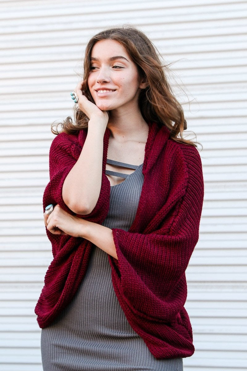 Hooded Rib Knit Cardigan - NeoKira Unlimited