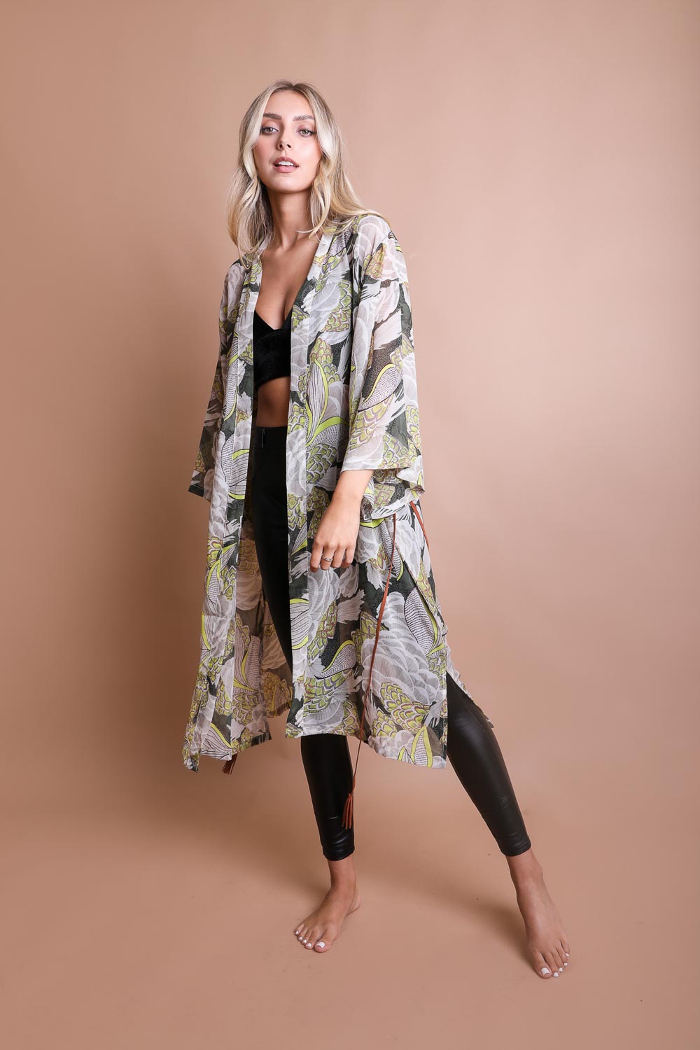 Ikebana Kimono Kimono Leto Collection Green  