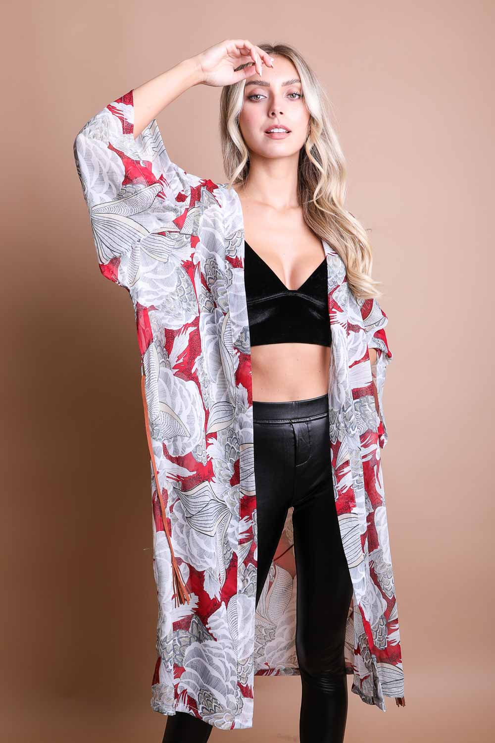 Ikebana Kimono Kimono Leto Collection Red  