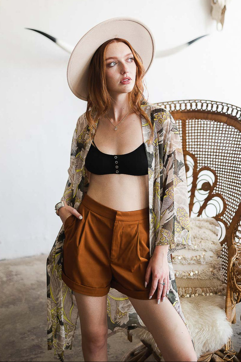 Ikebana Kimono with Belt - NeoKira Unlimited