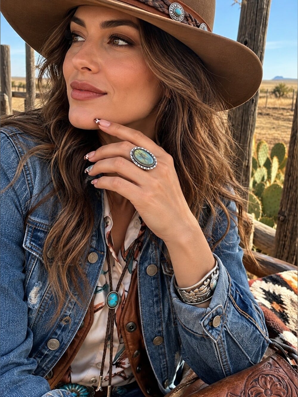 Genuine Labradorite Ring 925 Sterling Silver Beaded Artisan Boho Western Sz 9 - NeoKira Unlimited