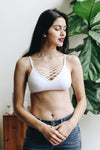 Interwoven Strappy Front Bralette Bralette Leto Collection XS/S White 