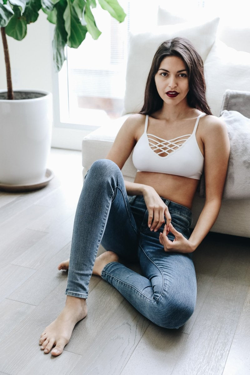 Interwoven Strappy Front Bralette Bralette Leto Collection   