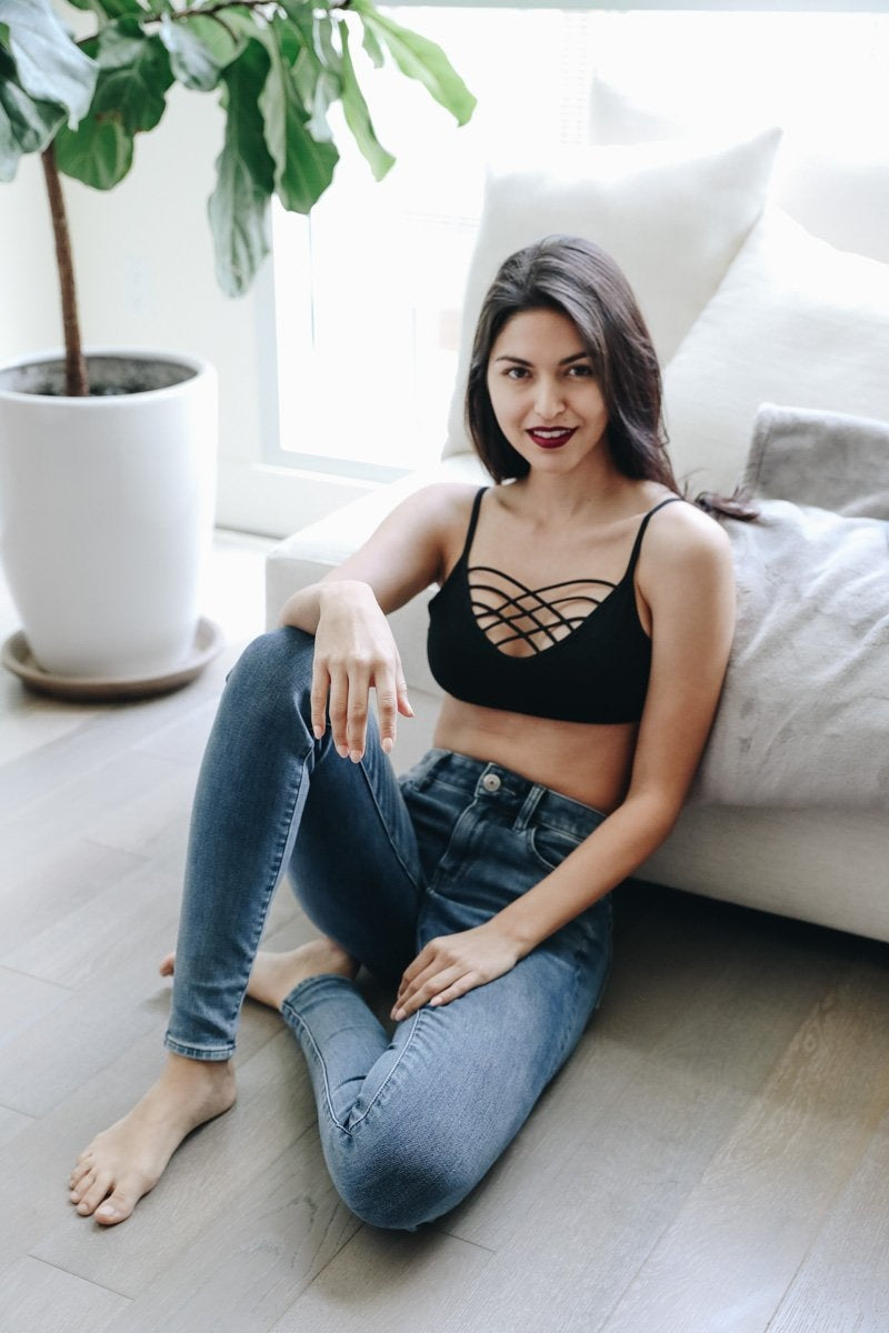 Interwoven Strappy Front Bralette Bralette Leto Collection   