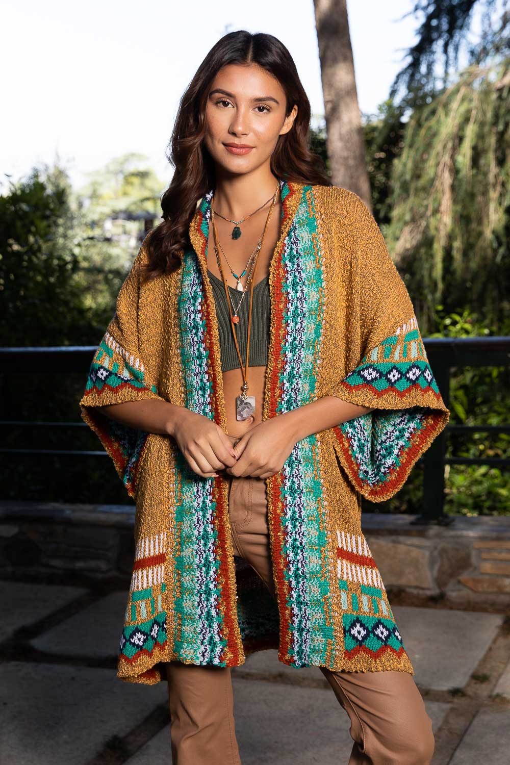 Kachina Tapestry Knit Cardigan Ruana - NeoKira Unlimited