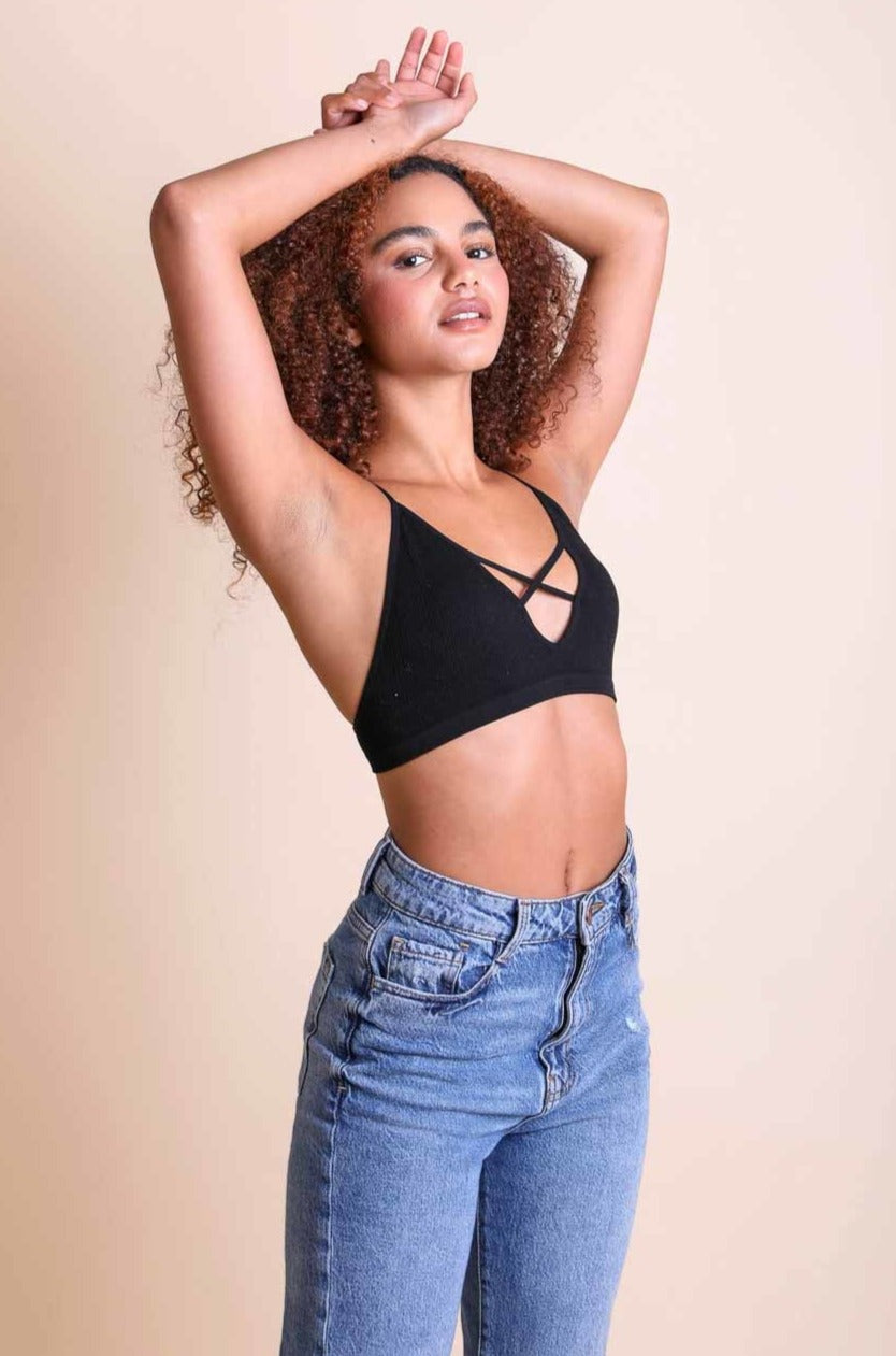 Kali Cross Plunge Bralette - NeoKira Unlimited