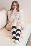 Knee High Striped Pom Socks Socks Leto Collection   