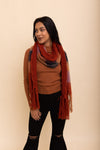 Knit Blend Tassel Trim Scarf Scarves Leto Collection   