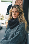 Knit Infinity Scarf Scarves Leto Collection Dark Gray  