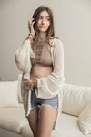 Knit Netted Cardigan Cardigan Leto Collection Cream  