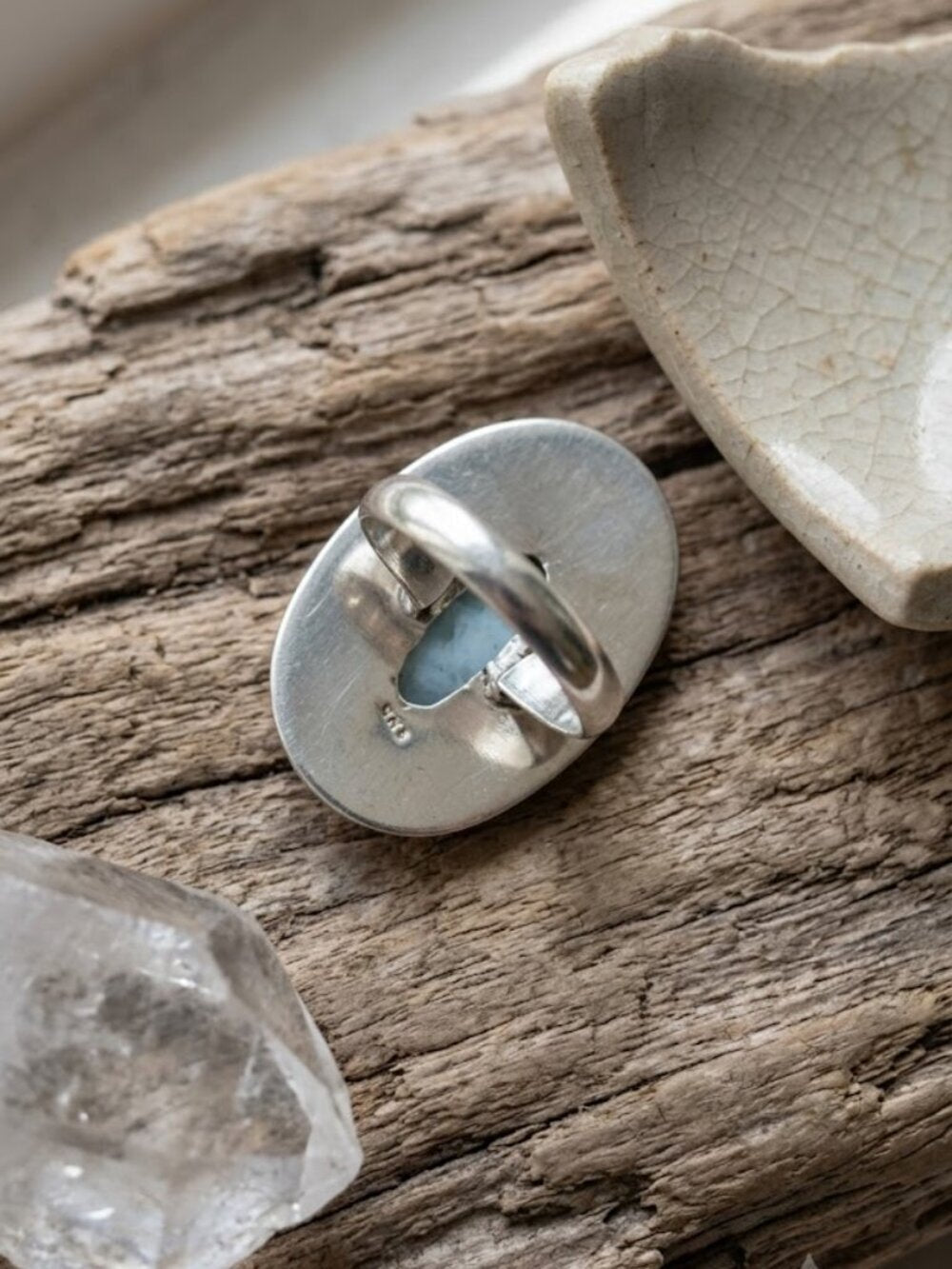 925 Sterling Silver Genuine Kiwi Jasper Ring Artisan Boho Statement Oval Sz 9 - NeoKira Unlimited