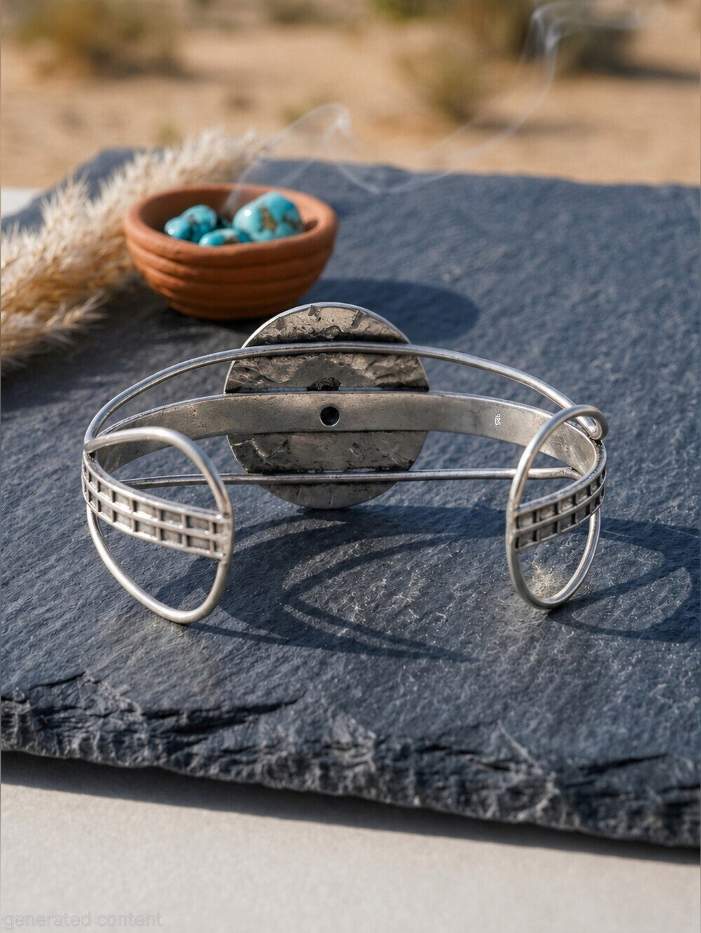 Labradorite Cuff Bracelet 925 Sterling Silver Sunburst Concho Southwestern 2.5" - NeoKira Unlimited