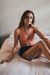 Lace Halter Bralette Small / Peach