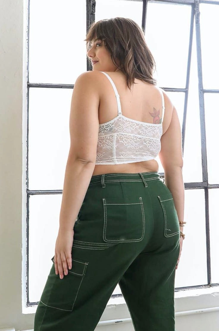 Lace Longline Corset Bralette Plus - NeoKira Unlimited