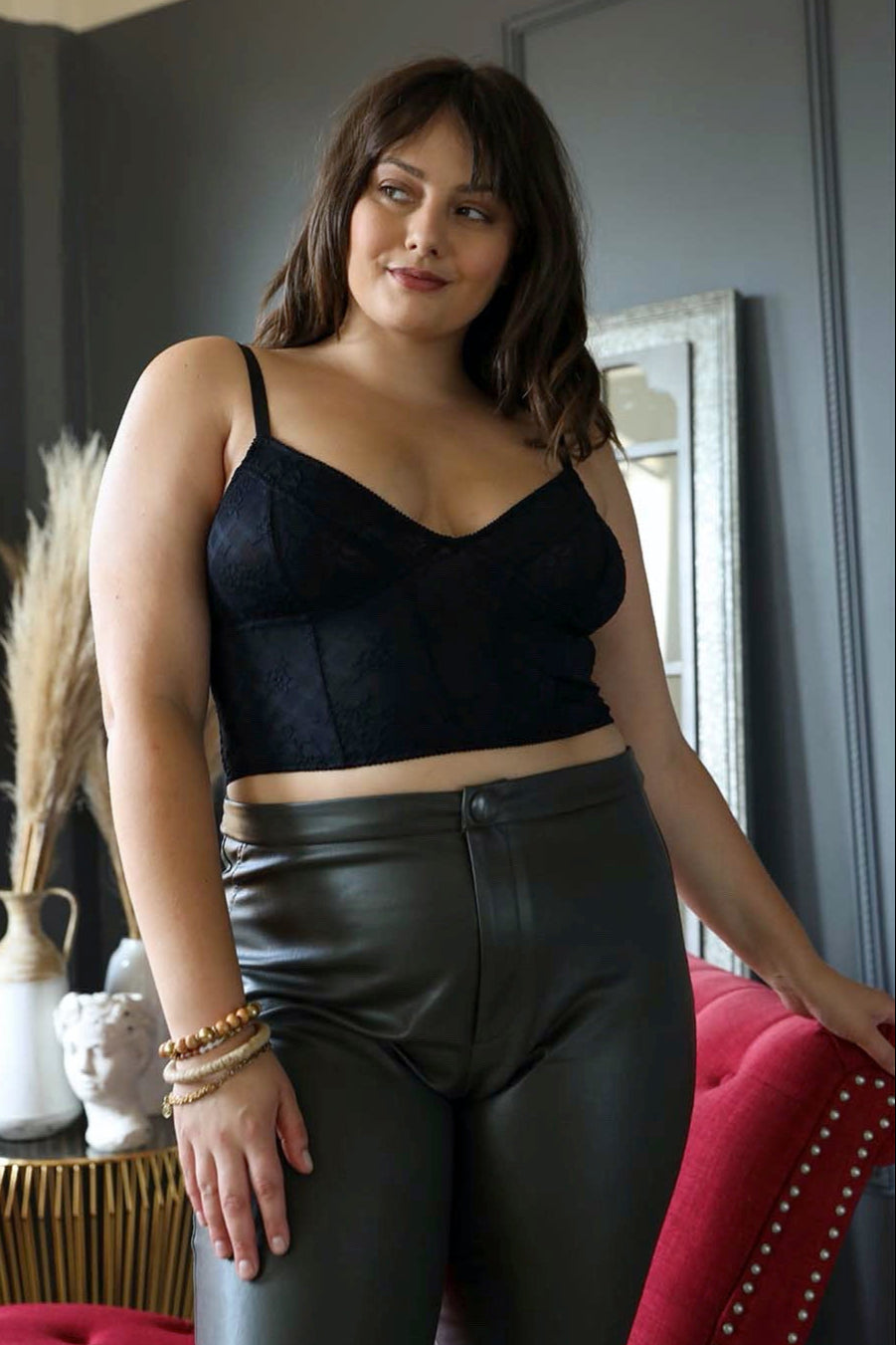 Lace Longline Corset Bralette Plus - NeoKira Unlimited