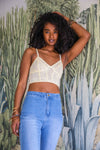 Lace Longline Corset Bralette Bralette Leto Collection Small Butter 