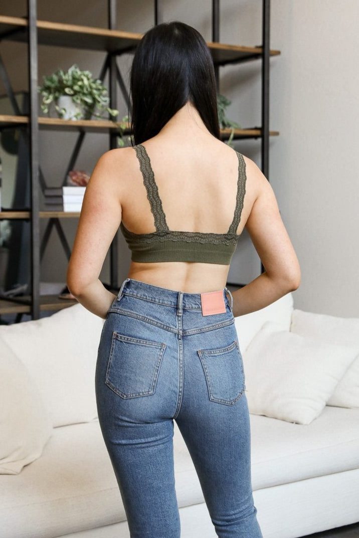 Lace Trim Padded Bralette - NeoKira Unlimited