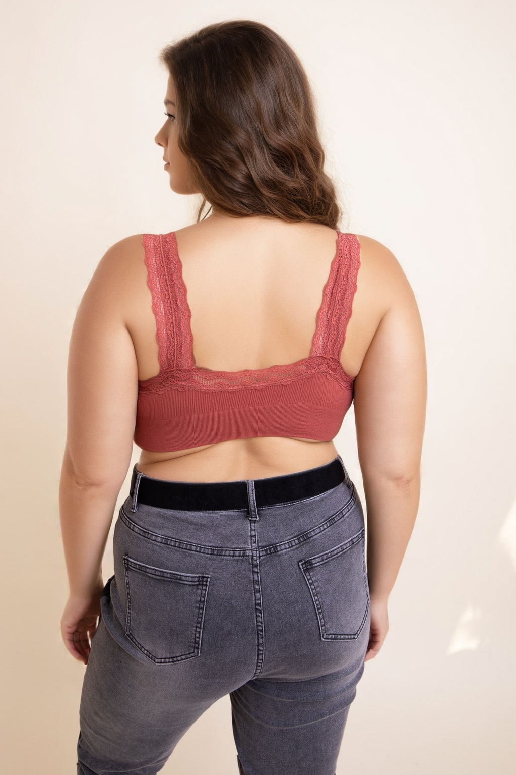 Lace Trim Padded Bralette Plus - NeoKira Unlimited