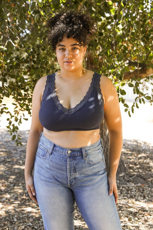 Lace Trim Padded Bralette - NeoKira Unlimited