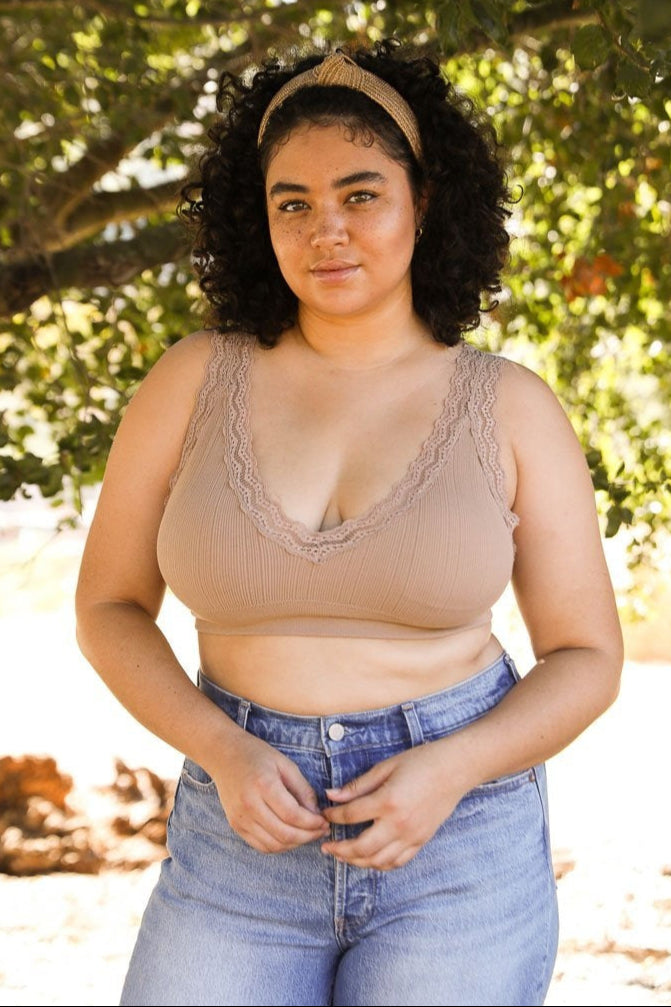 Lace Trim Padded Bralette - NeoKira Unlimited