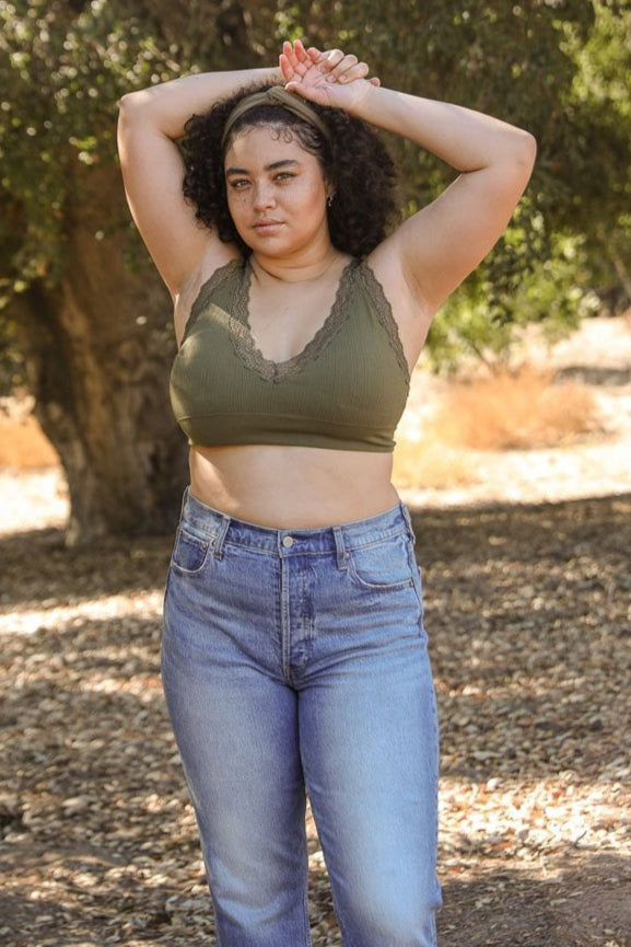 Lace Trim Padded Bralette - NeoKira Unlimited