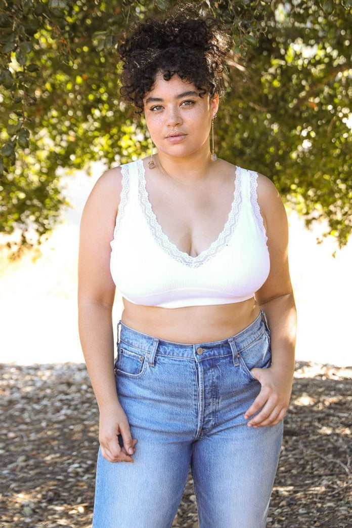 Lace Trim Padded Bralette - NeoKira Unlimited