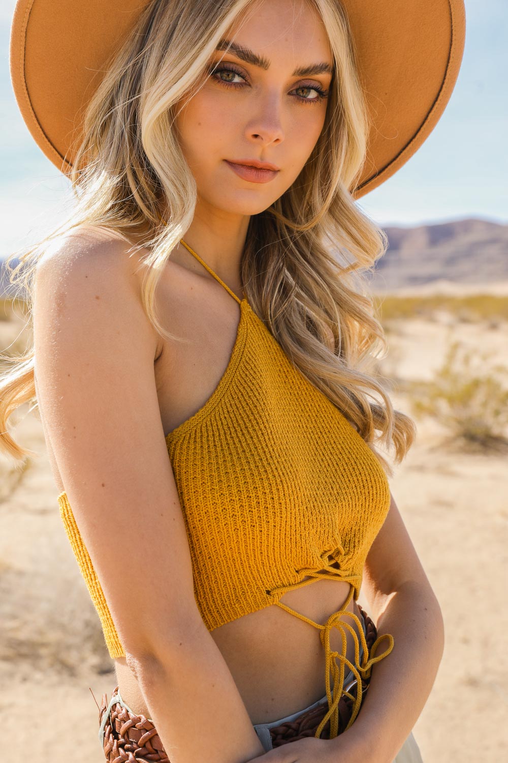 Lace-up Halter Knit Bralette - NeoKira Unlimited