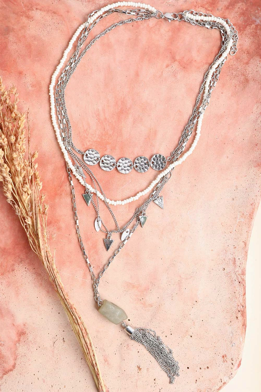 Layered Chain Jade Necklace - NeoKira Unlimited