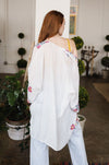 Lightweight Anemone Embroidered Kimono