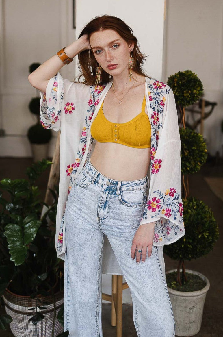 Lightweight Anemone Kimono – Floral Elegance for Any Occasion - NeoKira Unlimited