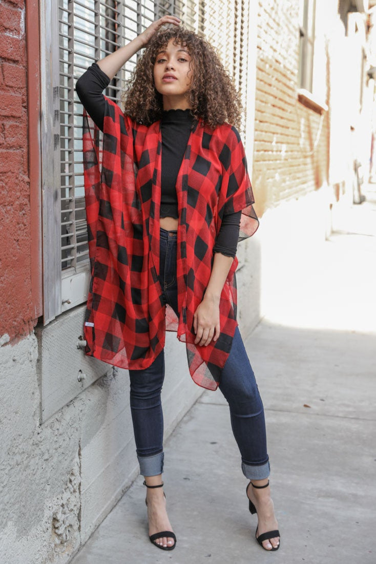 Lightweight Buffalo Check Kimono - NeoKira Unlimited