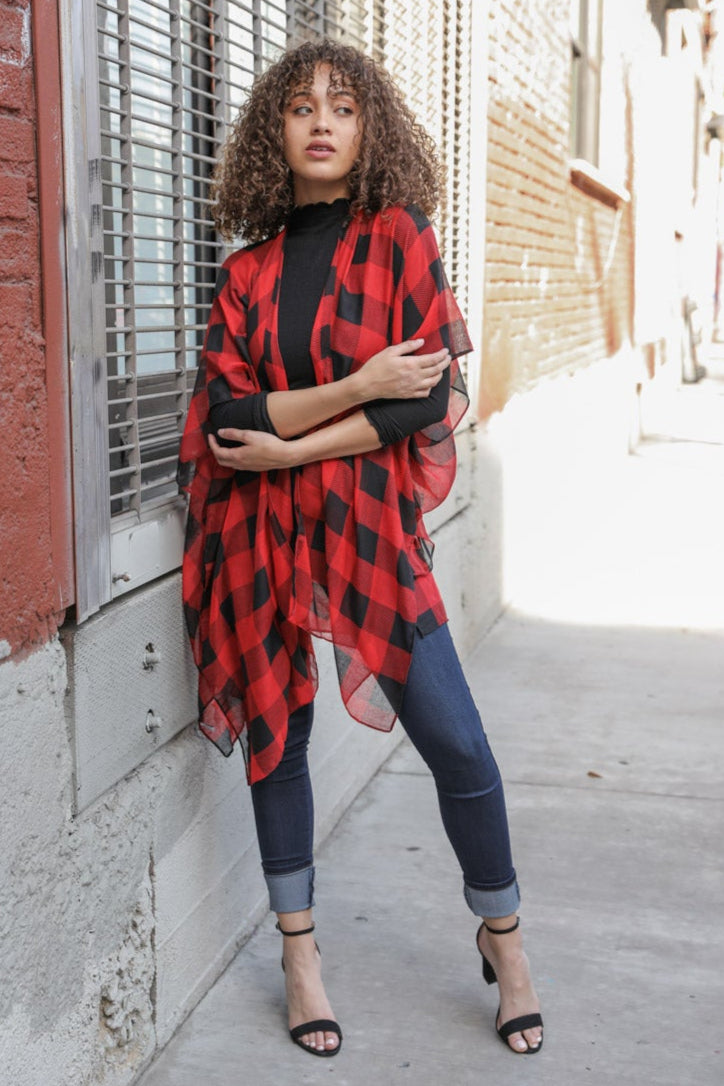 Lightweight Buffalo Check Kimono - NeoKira Unlimited
