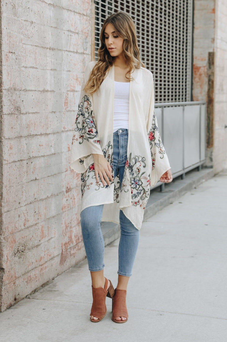 Long Sheer Floral Kimono – Graceful and Lightweight - NeoKira Unlimited