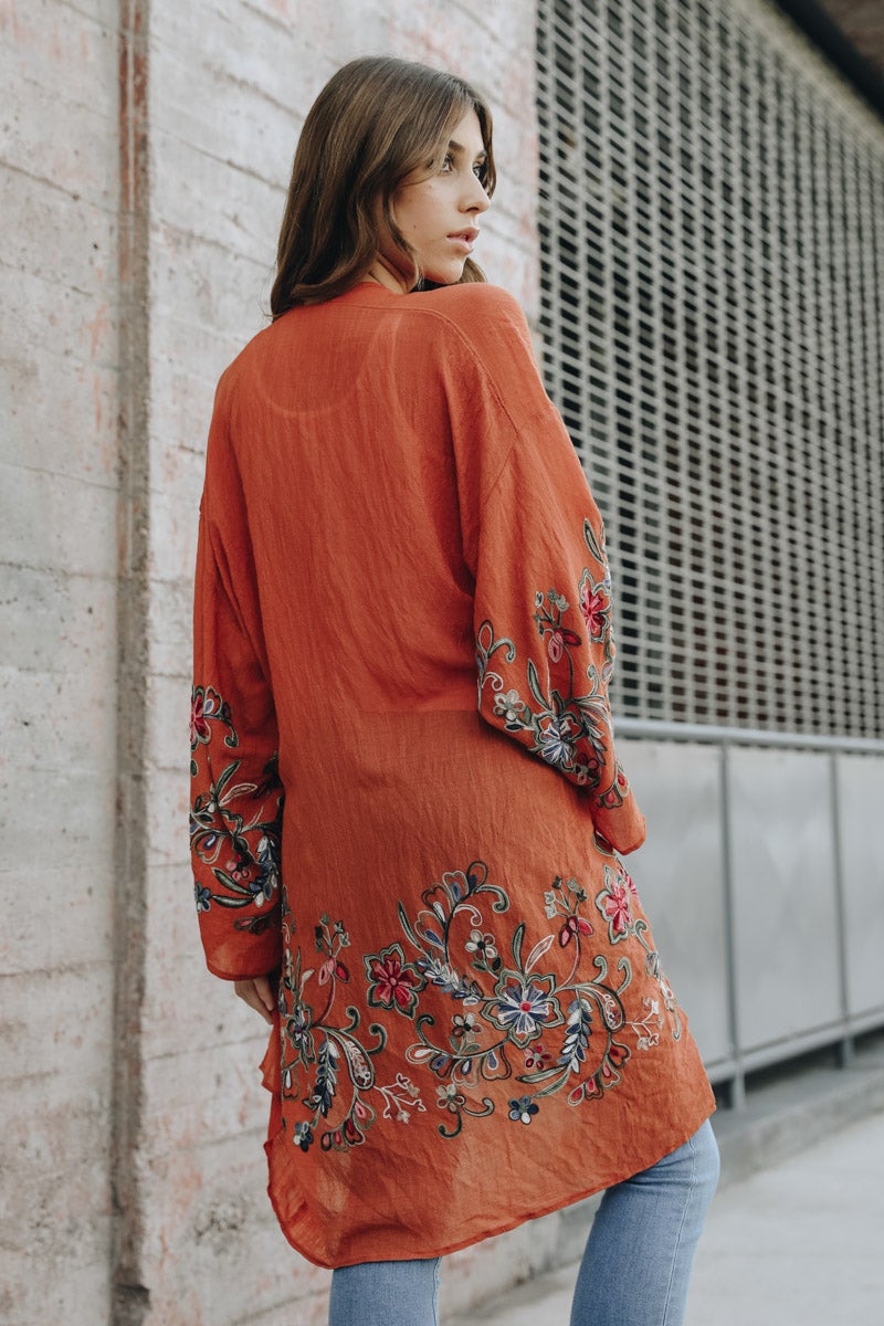 Long Sheer Floral Kimono – Graceful and Lightweight - NeoKira Unlimited