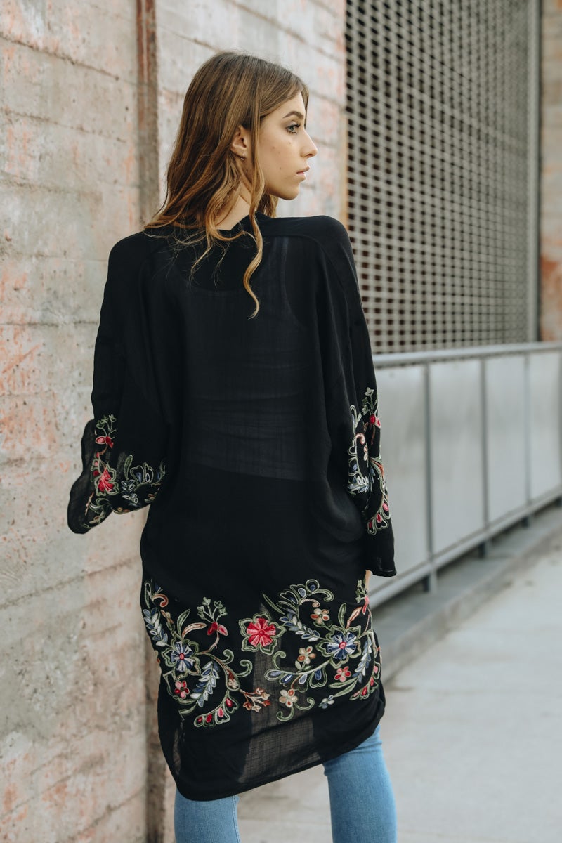 Long Floral Kimono Cardigan Kimono Leto Collection   