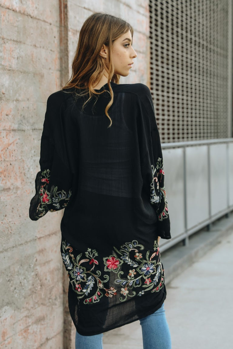 Long Sheer Floral Kimono – Graceful and Lightweight - NeoKira Unlimited