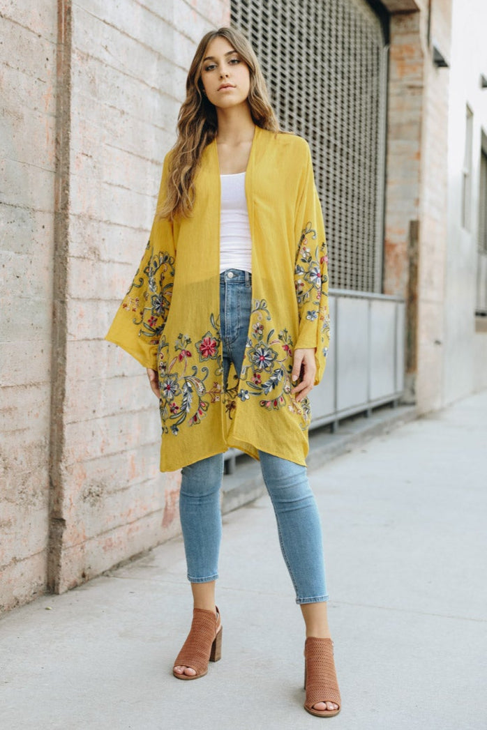 Long Sheer Floral Kimono – Graceful and Lightweight - NeoKira Unlimited