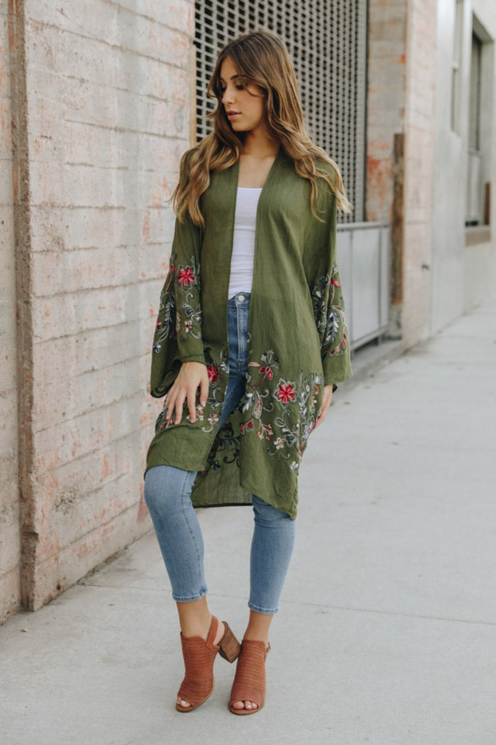 Long Sheer Floral Kimono – Graceful and Lightweight - NeoKira Unlimited