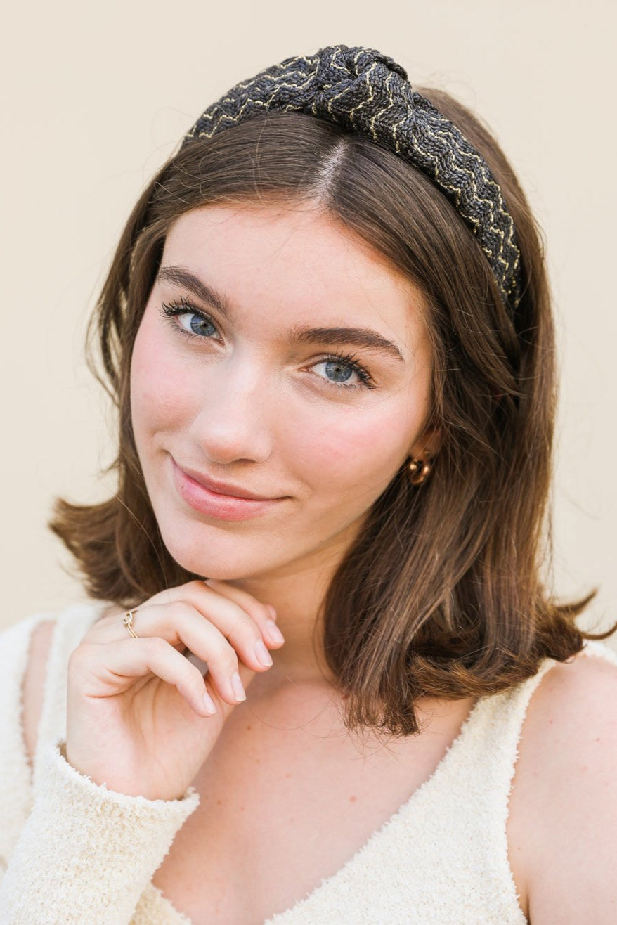 Lurex Basketwoven Top Knot Headband - NeoKira Unlimited