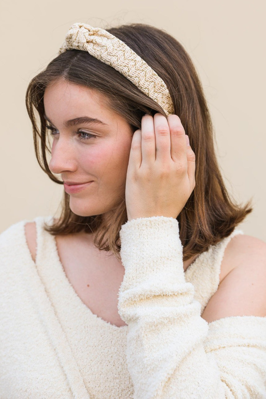 Lurex Basketwoven Top Knot Headband - NeoKira Unlimited