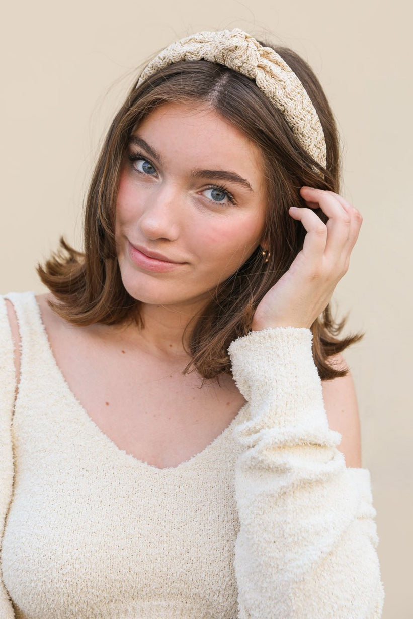 Lurex Basketwoven Top Knot Headband - NeoKira Unlimited