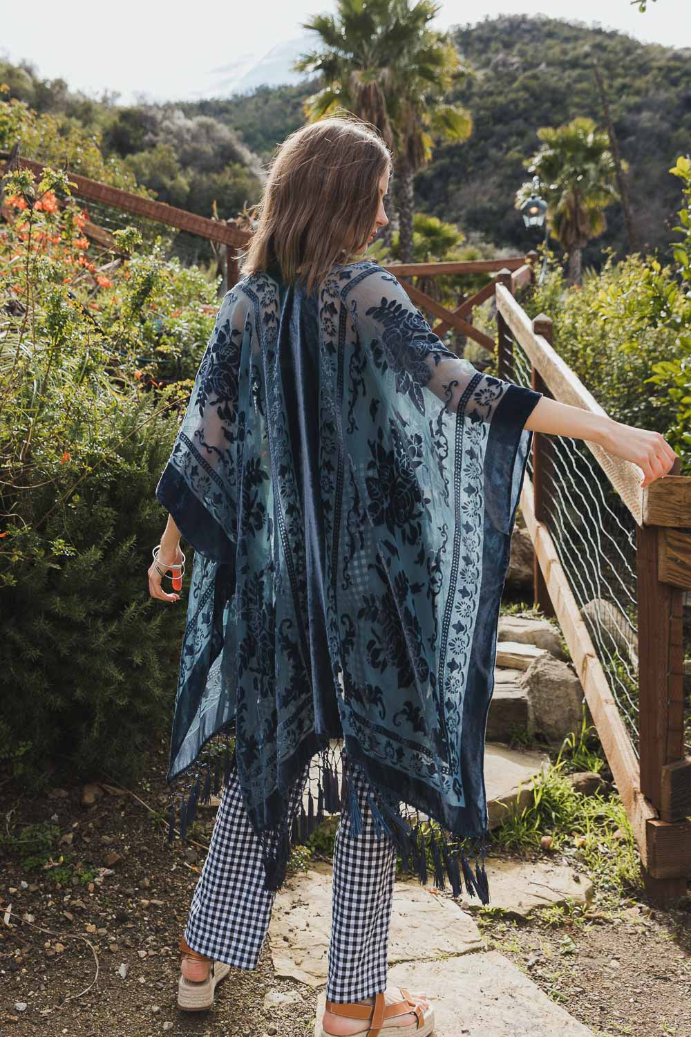 Lush Velvet Mesh Tapestry Kimono - NeoKira Unlimited