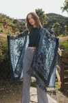 Lush Velvet Mesh Tapestry Kimono Kimono Leto Collection Blue  