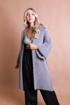 Luxe Mohair Knit Cardigan Cardigan Leto Collection Gray  