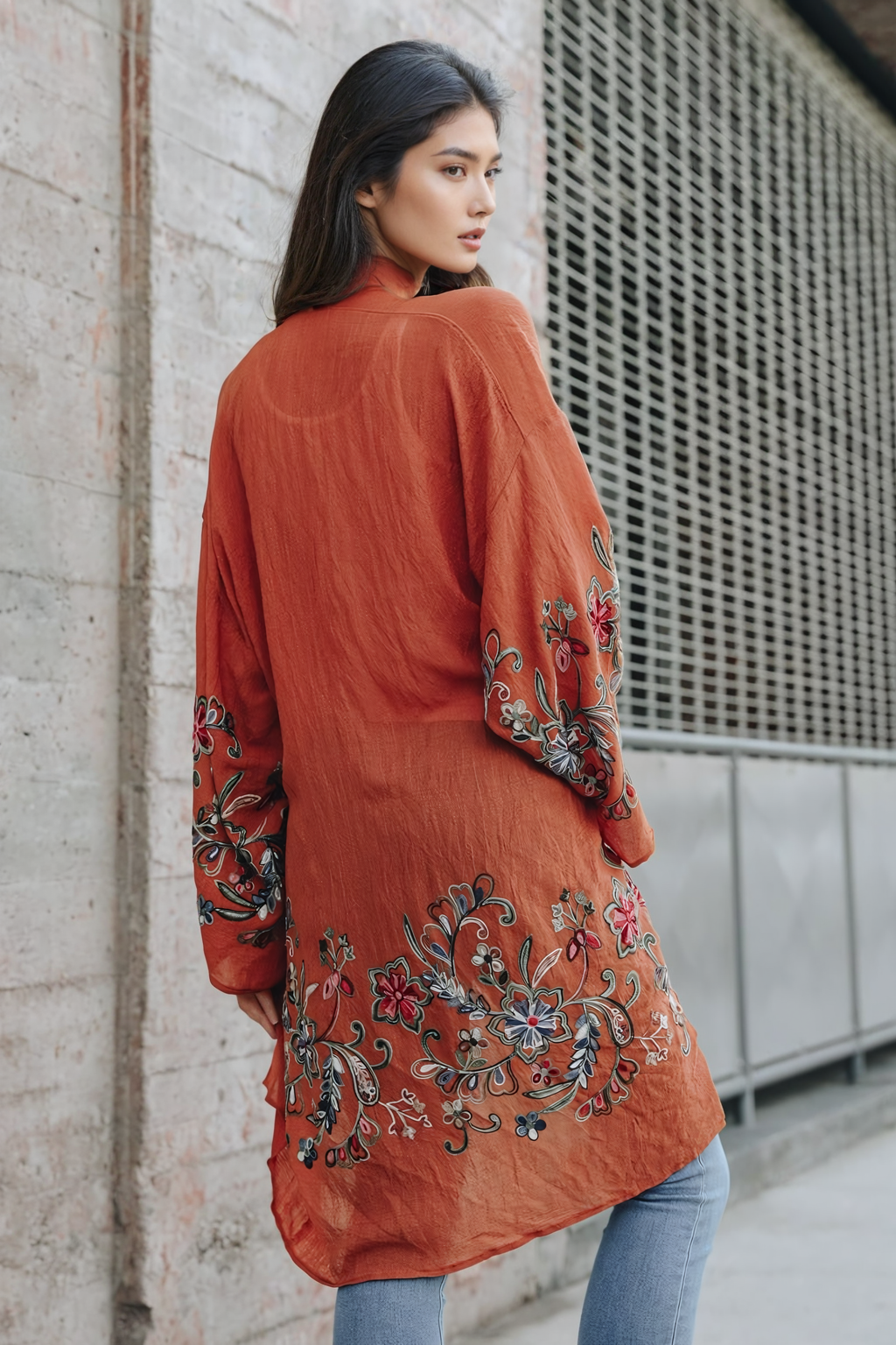 Long Floral Kimono Cardigan – Elegant and Versatile - NeoKira Unlimited
