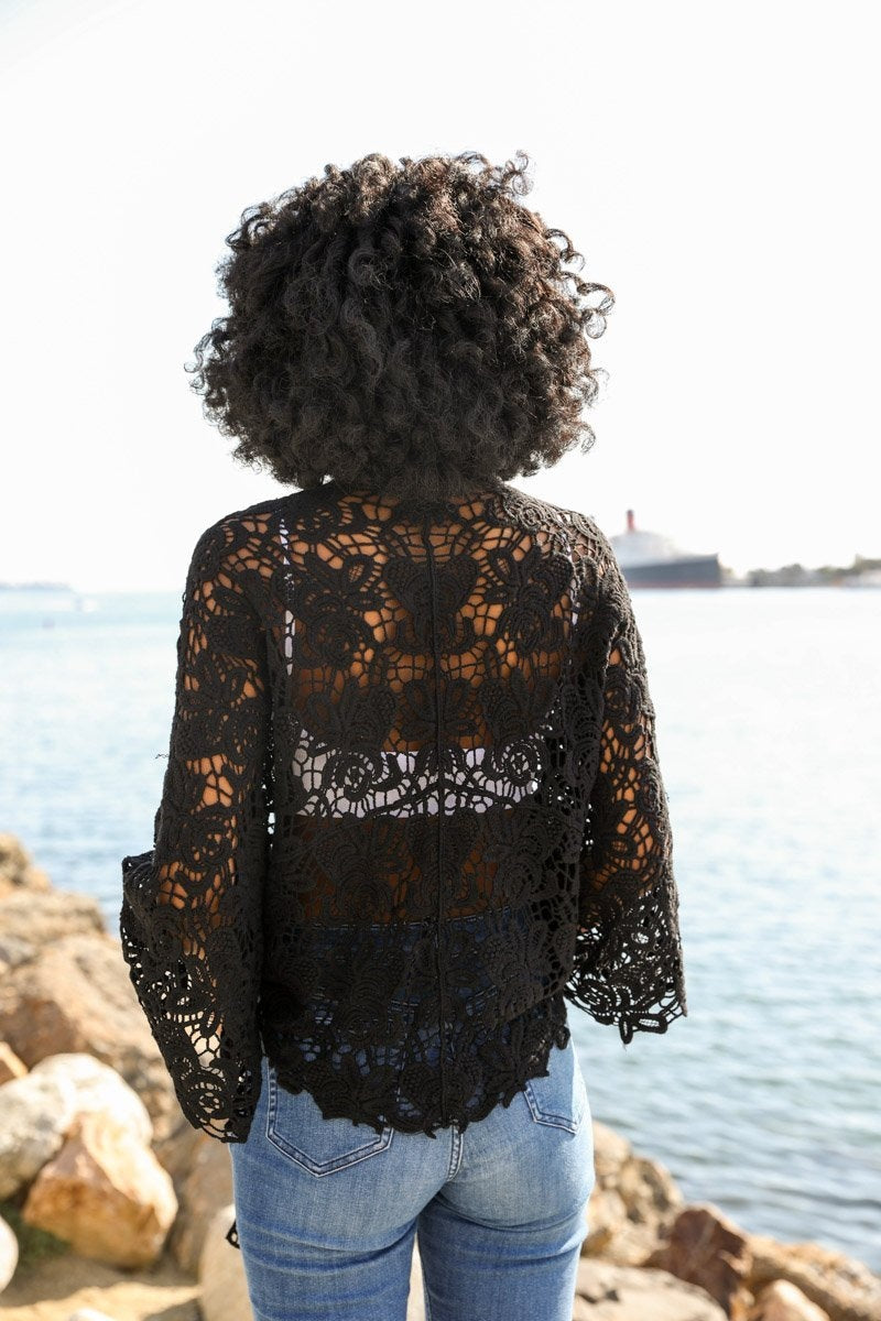 Magnolia Lace Tie Front Cover Up - NeoKira Unlimited