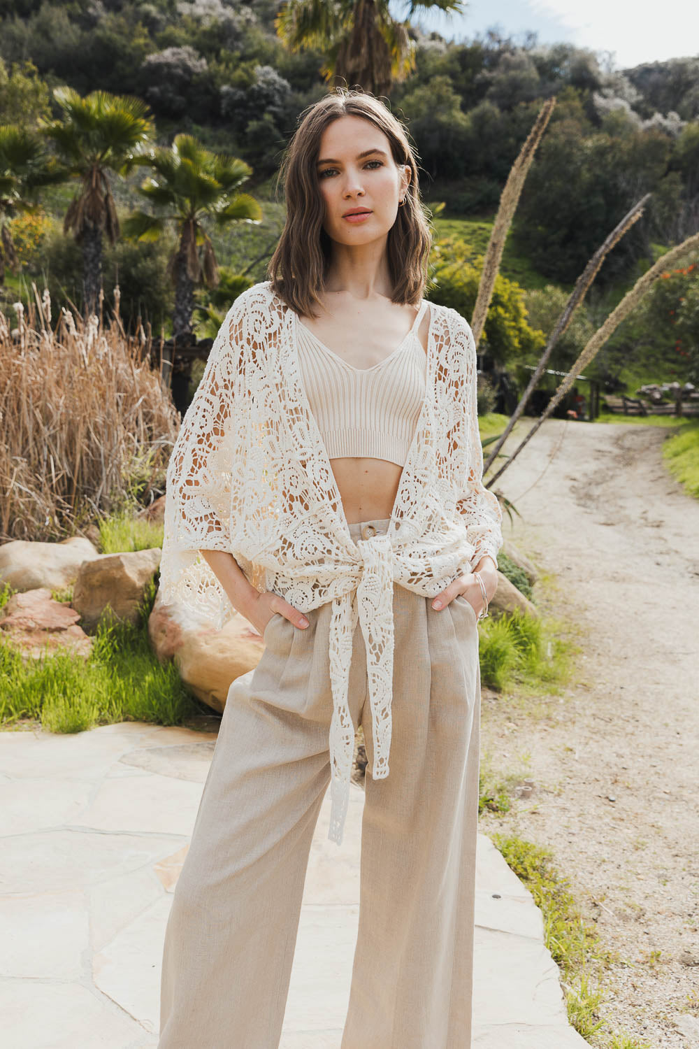 Magnolia Lace Tie Front Cover Up - NeoKira Unlimited