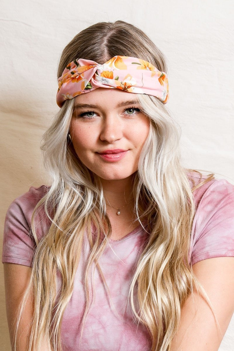 Magnolia Twist Headband Headbands Leto Collection Pink  