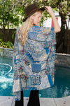 Mandala Bloom Intricate Velvet Henna Pattern Kimono Kimono Leto Collection   