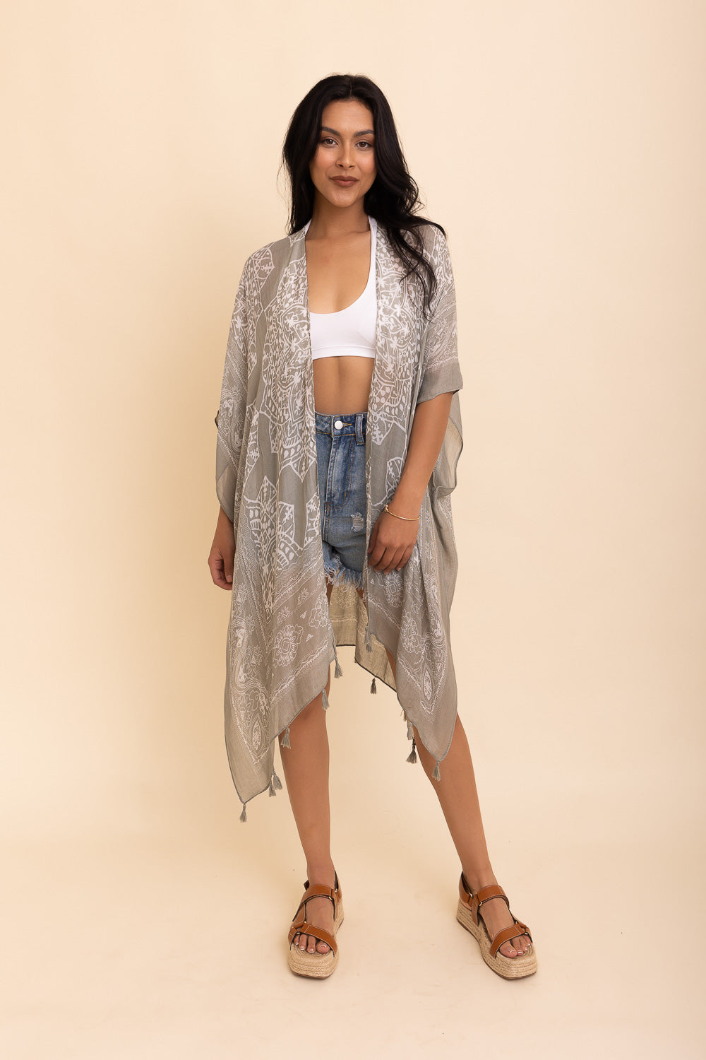 Mandala Tassel Kimono Kimono Leto Collection One Size Olive 